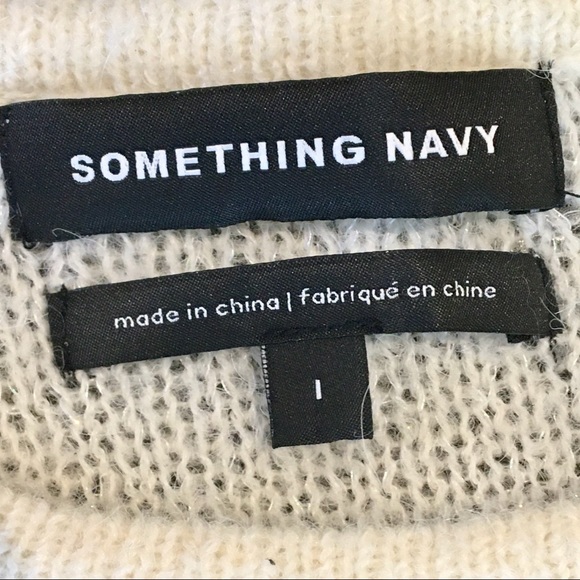 Something Navy Metallic Striped Oversized Sweater Dress - Picture 5 of 16